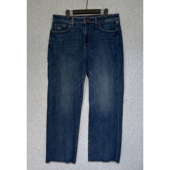 Chicos Womens Jeans Size 2 US 12 Blue Dark Wash High Rise Straight Leg Stretch - Picture 1 of 14